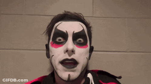 Man With Face Paint Saying At Backlash GIF