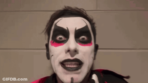 Man With Face Paint Says At Backlash GIF