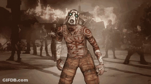 Man With Face Painted On Body And Group GIF