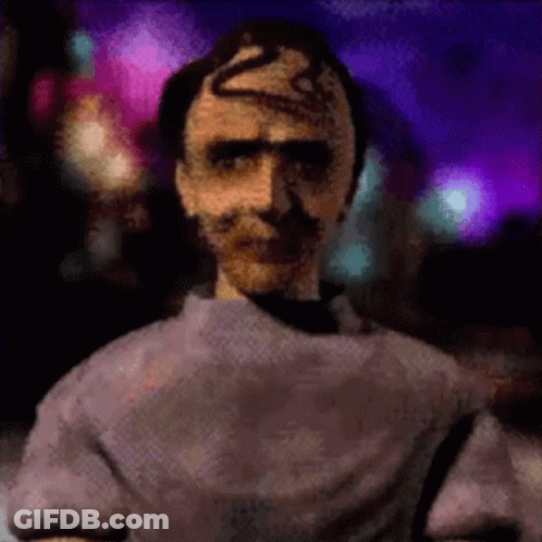 Man With Face Tattoo Colorful Background GIF