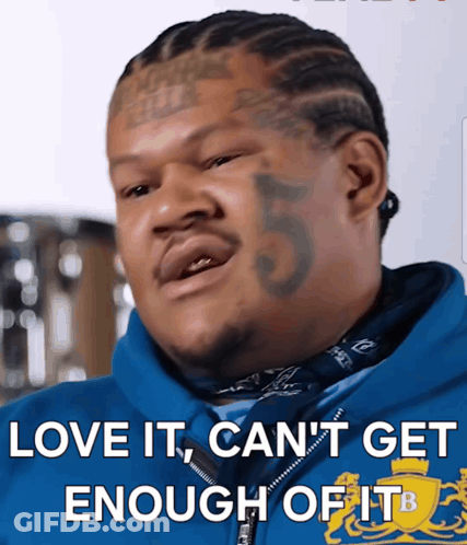 Man With Face Tattoo Says Love It Can't Get Enough GIF