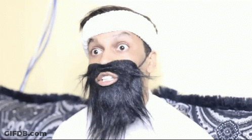 Man With Fake Beard Says Say Walah GIF