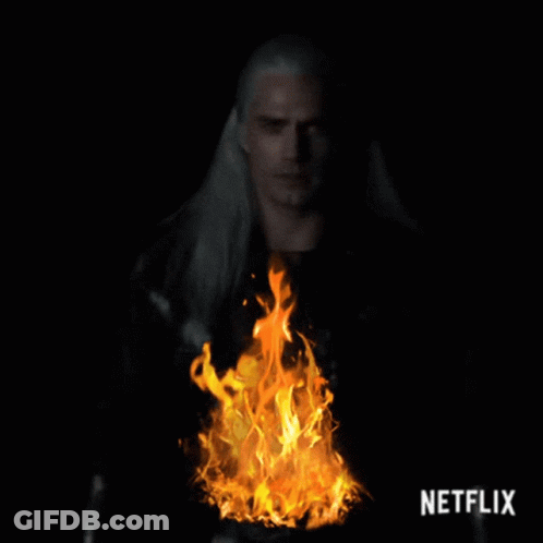 Man With Fire Coming Out Of Mouth And Netflix Logo GIF