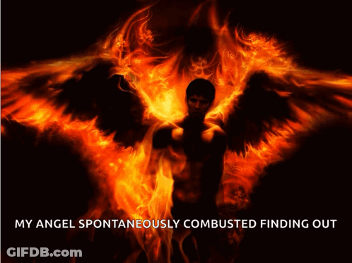 Man With Fire Wings My Angel Spontaneously Combusted Finding Out GIF