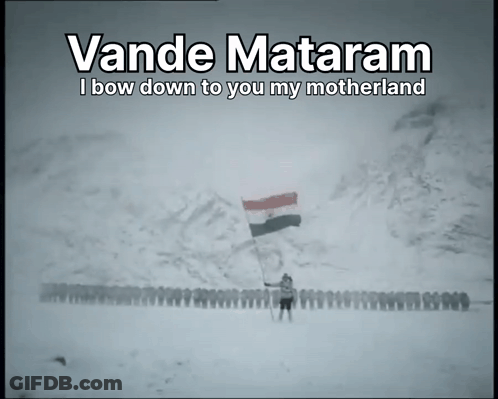 Man With Flag On Mountain Vande Mataram GIF