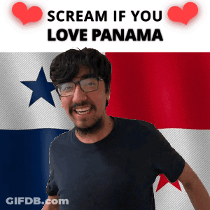 Man With Flag Saying Scream If You Love Panama GIF