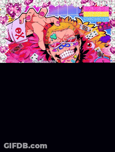 Man With Flamingo And Skull Face GIF
