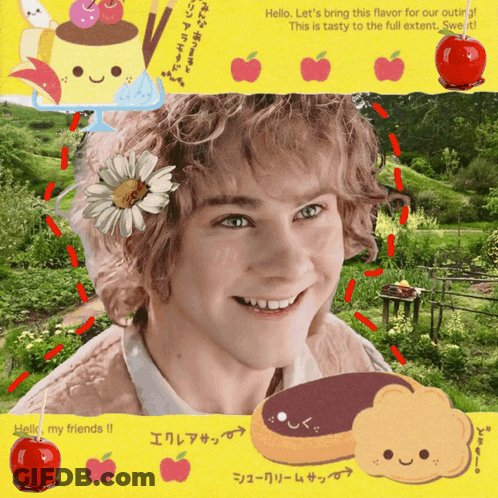 Man With Flower In Hair Saying Hello Let's Bring This Flavor For Our Outer GIF