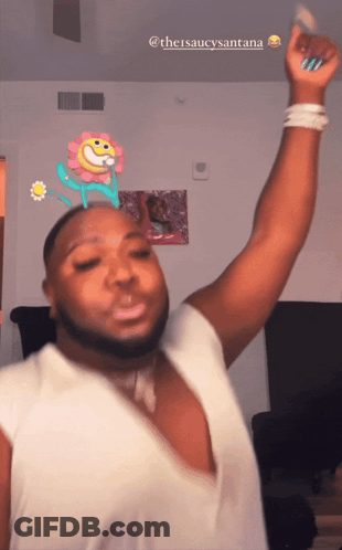 Man With Flower On Head @Thesaucysantana GIF