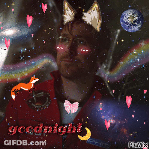 Man With Fox Ears Saying Goodnight GIF