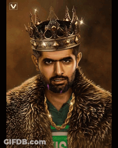 Man With Fur Coat Crown And US Shirt GIF