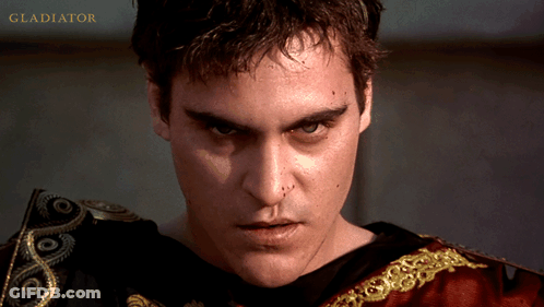 Man With Gladiator Text GIF