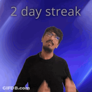 Man With Glasses 2 Day Streak GIF