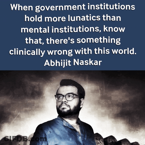 Man With Glasses And Abhijit Naskar Quote GIF