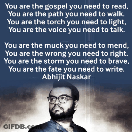 Man With Glasses And Abhijit Naskar Quote GIF