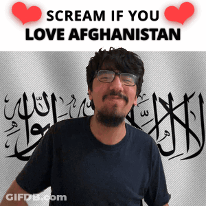 Man With Glasses And Afghanistan Flag GIF