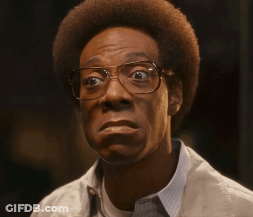 Man With Glasses And Afro Making Face GIF