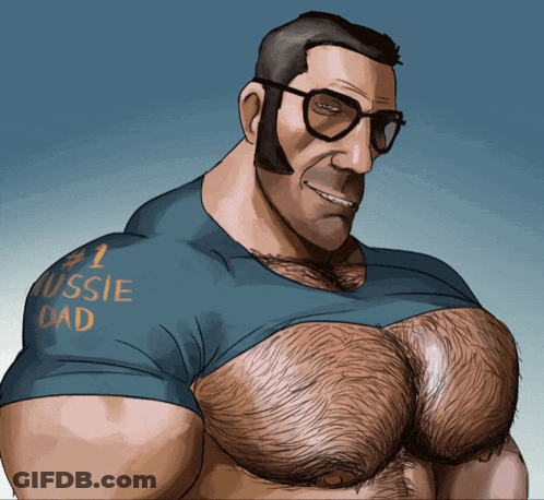 Man With Glasses And Aussie Dad Shirt GIF