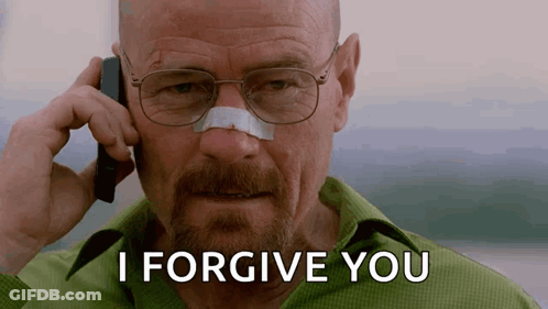 Man With Glasses And Bandage Saying I Forgive You GIF