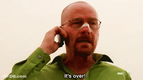 Man With Glasses And Bandage Saying It's Over On Phone GIF