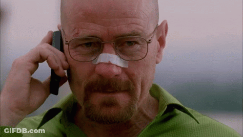 Man With Glasses And Bandaged Nose On Phone GIF