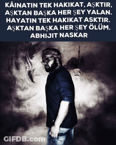 Man With Glasses And Bandana In Smokey Background GIF
