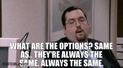 Man With Glasses And Beard Asking What Are The Options GIF