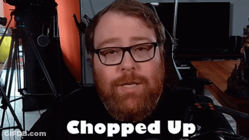 Man With Glasses And Beard Chopped Up GIF