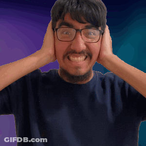 Man With Glasses And Beard Covering Ears GIF