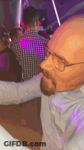 Man With Glasses And Beard Dancing GIF