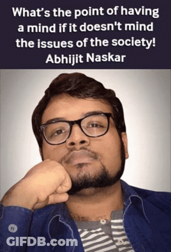 Man With Glasses And Beard Having A Mind GIF