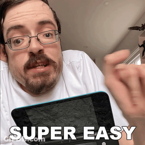 Man With Glasses And Beard Holding Nintendo 3DS Super Easy GIF
