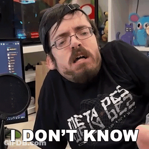 Man With Glasses And Beard In Black Shirt Saying I Don't Know GIF