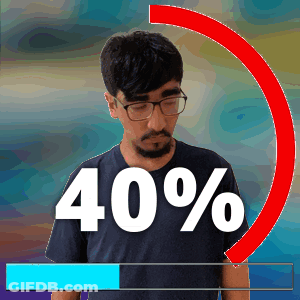 Man With Glasses And Beard In Front Of Bar Saying 40% GIF