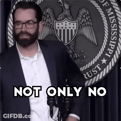 Man With Glasses And Beard In Front Of Not Only No Sign GIF