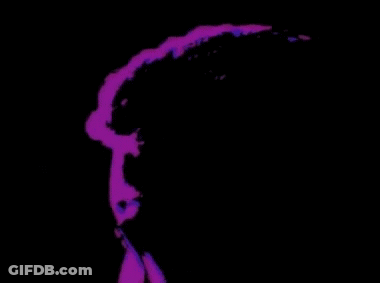 Man With Glasses And Beard In Front Of Palm Tree Painting GIF