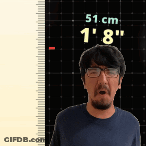 Man With Glasses And Beard In Front Of Ruler Saying 51 Cm GIF