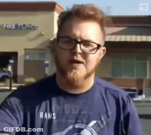 Man With Glasses And Beard In Rams Shirt GIF