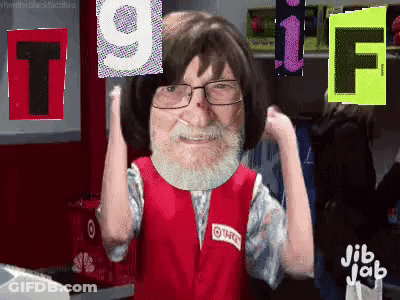 Man With Glasses And Beard In Target Uniform GIF