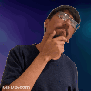 Man With Glasses And Beard Looking Up GIF