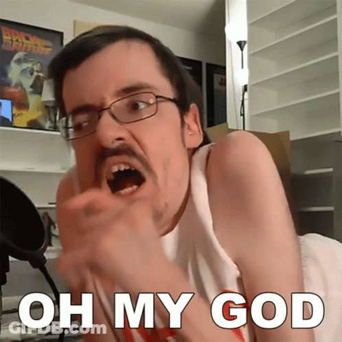 Man With Glasses And Beard Making Funny Face Oh My God GIF