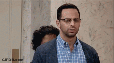 Man With Glasses And Beard Next To Surprised Man GIF