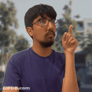 Man With Glasses And Beard Pointing Upwards GIF