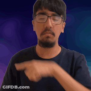 Man With Glasses And Beard Points Up GIF