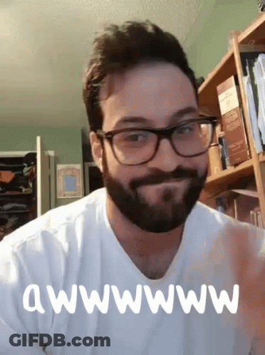 Man With Glasses And Beard Saying Awwwwww GIF