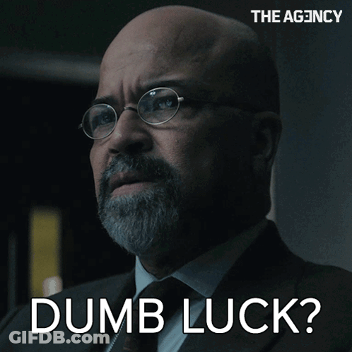 Man With Glasses And Beard Saying Dumb Luck GIF