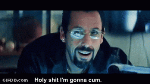 Man With Glasses And Beard Saying Holy Shit I'm Gonna Cum GIF
