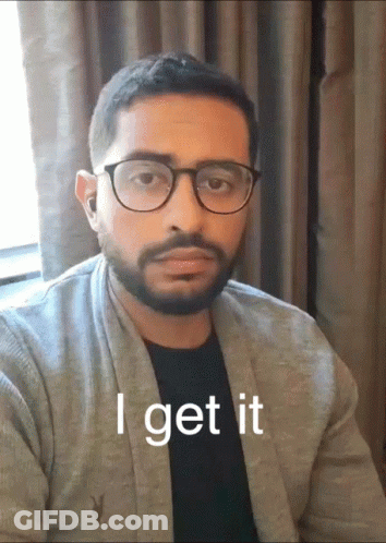 Man With Glasses And Beard Saying I Get It GIF