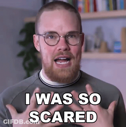 Man With Glasses And Beard Saying I Was So Scared GIF