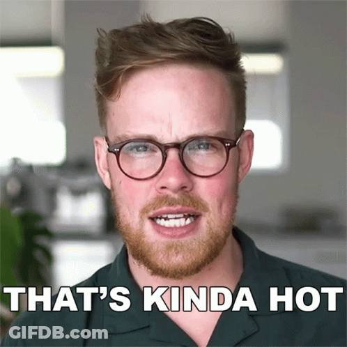 Man With Glasses And Beard Saying That's Kinda Hot GIF